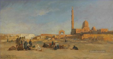  von Lienzo - blick auf die kalifengr ber von kairo Hermann David Salomon Corrodi paisaje orientalista